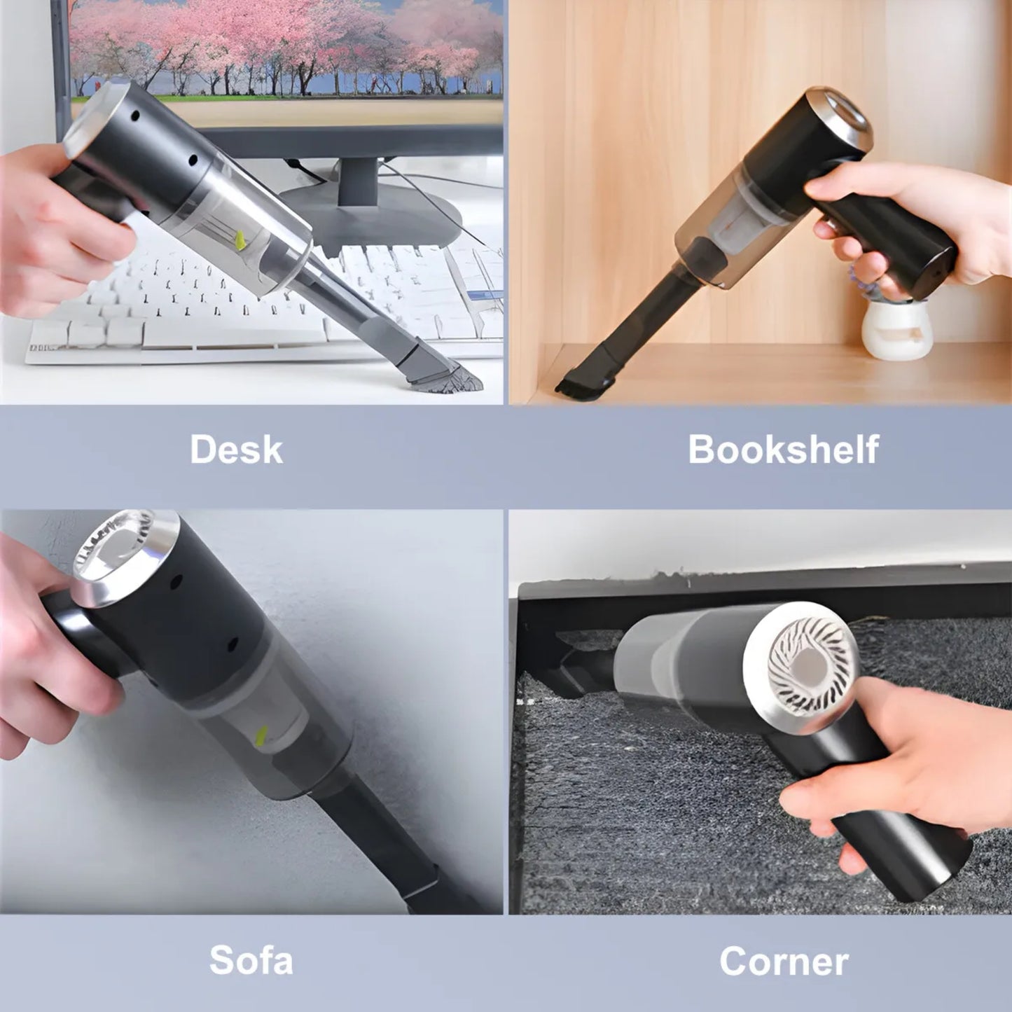 "3-in-1 Portable Mini Vacuum Cleaner & Blower – Wireless Handheld Dust Remover for Car, Home, Laptop, and More"